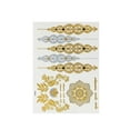 thumbnail image 6 of Wrapables® Celebrity Inspired Temporary Tattoos in Metallic Gold Silver and Black (6 Sheets), Large, Indian Motif, 6 of 8