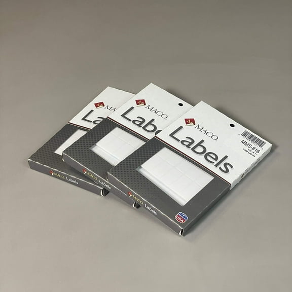MACO 1/2" x 1" White Rectangular Multi-Purpose Labels, 1000 per Box