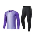 thumbnail image 2 of Kids Goalkeeper Uniform, Multicolor Long Sleeve Football Training Set, Soccer Goalie Jersey & Pants For Boys & Girls Purple 9-10 Years, 2 of 5