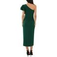 thumbnail image 3 of INSPIRE CHIC Women's Ruffle Sleeve Dresses Split Hem One Shoulder Cocktail Midi Dress M Dark Green, 3 of 6