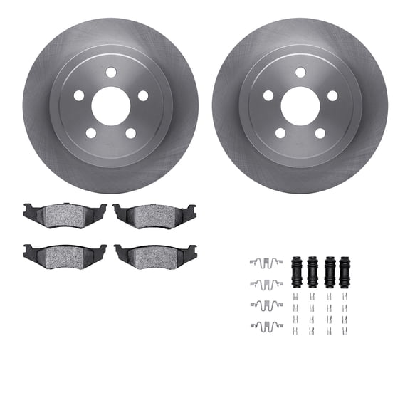 Dynamic Friction Company Rear Brake Rotors with 5000 Advanced Brake Pads includes Hardware 6512-39095