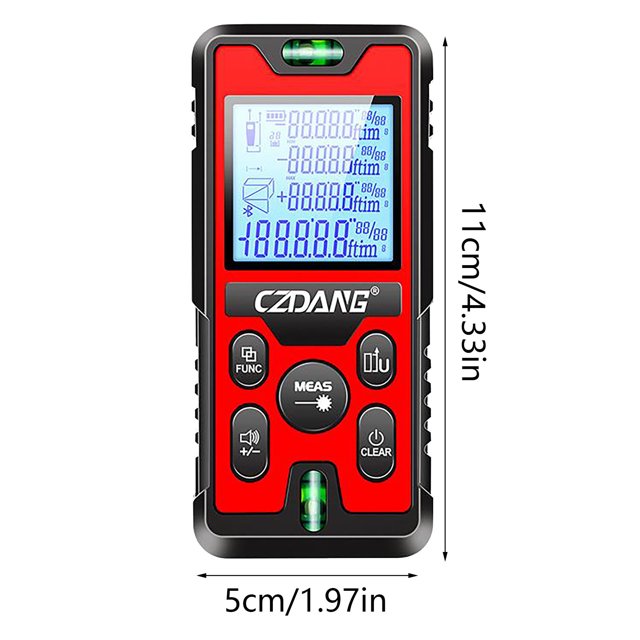 JJKBVCLO Mesureur de Distance à Main Électronique avec Écran LCD Rechargeable pour Usage Intérieur/extérieur Construction
