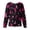 Hot Pink, variant on Scrubs For Women Crew Neck Snap Long Sleeve Ribbon Printed Scrub Jacket With Pockets Cozy Workwear Uniform Tops Hot Pink L