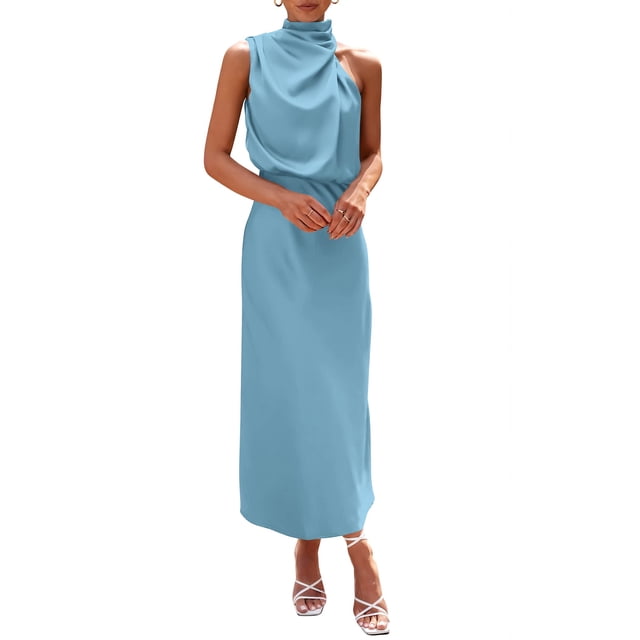 Vestido PRETTYGARDEN de Verano 2025 sin Mangas de Satén XL