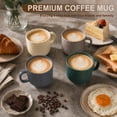 thumbnail image 4 of Soulgenix Coffee Mug, 15 oz Coffee Mugs Set of 4, Coffee Cups with Large Handle for Cappuccino, Latte, Tea, Hot Cocoa, Latte Mug, Morandi Color Ceramic Coffee Mug, Microwave and Dishwasher Safe, 4 of 8