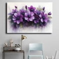 thumbnail image 4 of Mudket Framed Canvas Wall Art Purple Flower Floral Prints Wall Decor Vintage Botanical Canvas Print Ready to Hang for Living Room Bedroom Office Farmhouse Flower Wall Pictures - 12"L x 8"W, 4 of 10