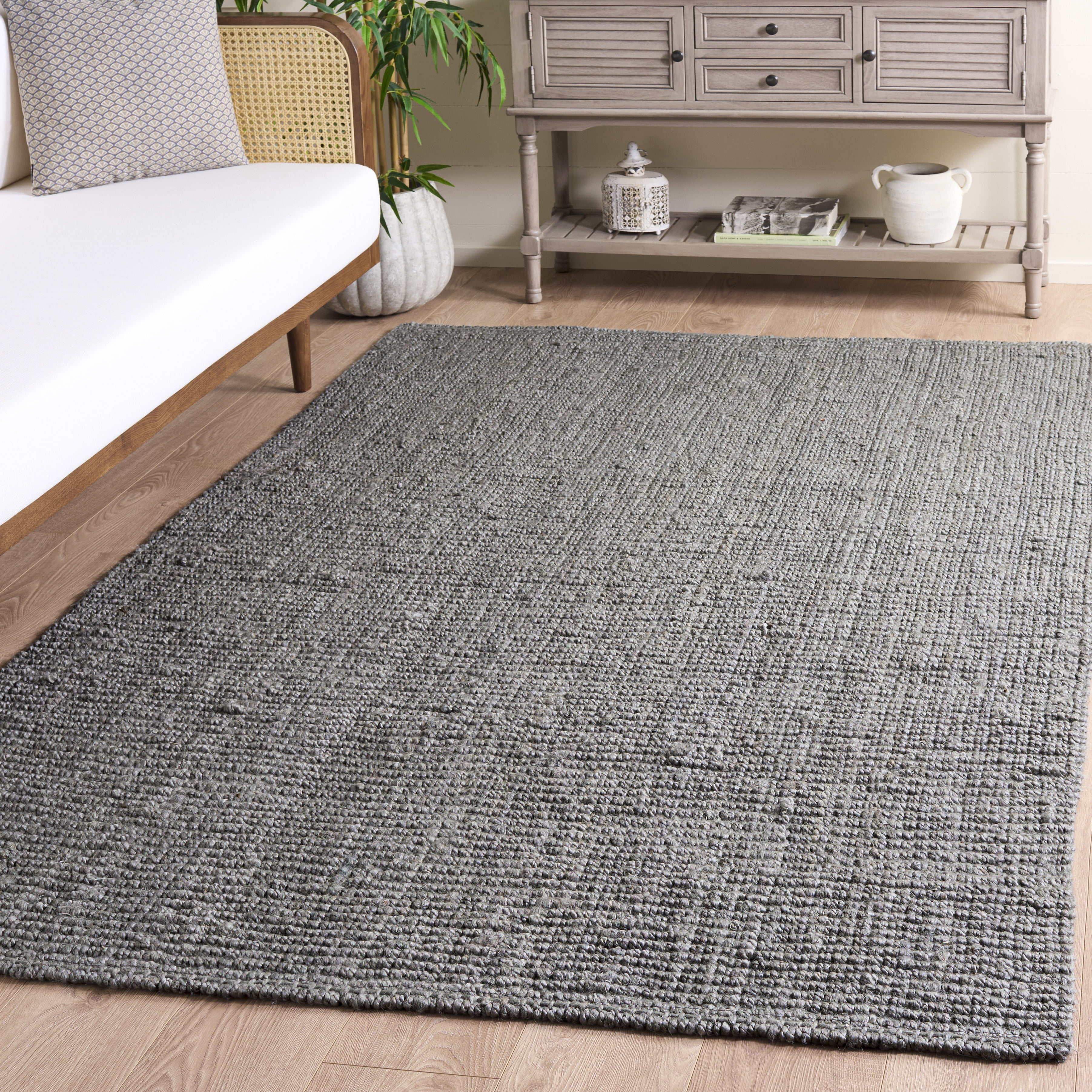 Safavieh Natural Fiber Delmar Solid Area Rug, Light Gray, 3' x 5'