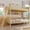 Natural, variant on Harper & Bright Designs Twin Over Twin Size Bunk Bed with 3 Storage Shelves, Wooden Twin Bunk Bed Frame with Convertible Ladder and Security Fence, Natural