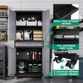 thumbnail image 6 of Letaya Metal Garage Storage Cabinet with Wheels,72” Rolling Tool Cabinet with 4 Door Lock-Adjustable Shelves and Drawer for Garage Home Office Utility Room (Black&Gray with Wheels), 6 of 12