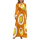 thumbnail image 1 of Vestido largo naranja blanco amarillo con círculos mod Vestido largo morado Vestidos de mujer noche mujer 2024, 1 of 4