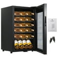 thumbnail image 3 of Wine Cooler Refrigerator 24 Bottles Compressor Freestanding Beverage Wine Fride For Red, White, Champagne or Sparkling Wine 40°F to 65°F Digital Temperature Control Full Glass Door, 3 of 9