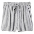 thumbnail image 3 of MIXUE Shorts For Women Summer Solid Color Elastic Waist Drawstring Basic Loose Casual Athletic Shorts Streetwear,Gray,L, 3 of 4