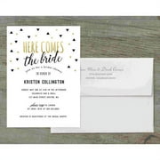Here Comes the Bride Deluxe Bridal Shower Invitation