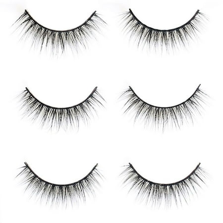 Joyfeel 2019 Hot Sale 3 Pairs 3D Soft Makeup Thick False Eyelashes Eye Lashes Long Black Nautral Wigs for