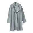 thumbnail image 4 of Lovskoo 2024 Long Cardigans for Women Trendy Solid Color Long Sleeve Lapel Knit Sweater Cardigan Coat Gray, 4 of 8