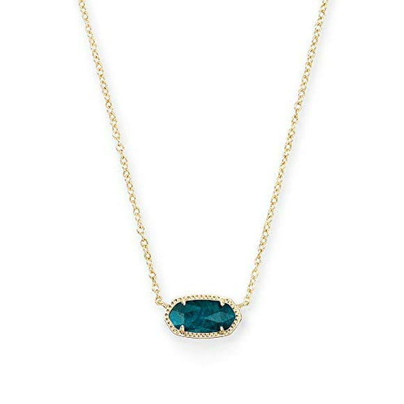 Kendra Scott Elisa Pendant Necklace for Women, Fashion Jewelry, 14k Gold-Plated, Aqua Apatite
