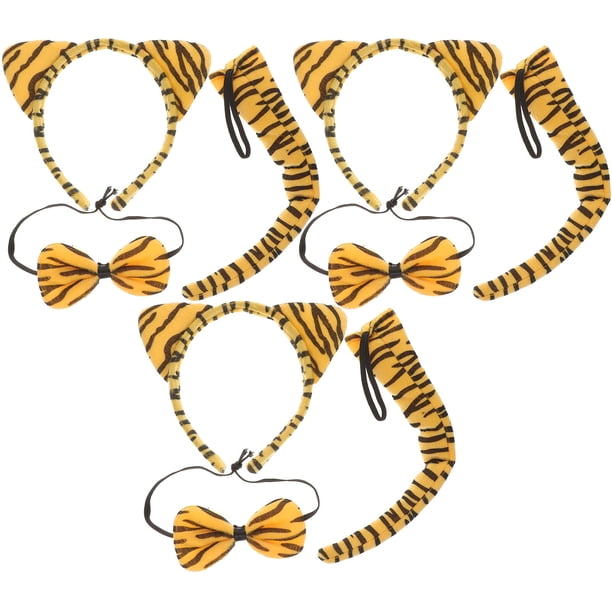 3 sets Animales Disfraz de disfraces Tigre Tiger Tada de inclinación y cola para niños adultos para niños adultos