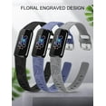 thumbnail image 3 of TOYOUTHS 3 Packs Engraved Band Compatible with Fitbit Luxe Bands for Women, Soft Silicone Floral Engraved Sport Strap Dandelion Pantten Wristband for Fitbit Luxe Watch Bands, 3 of 7