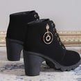 thumbnail image 6 of Bnwani Boots Women Winter Toe Mid-Heel Chunky Ankle 0 Boot Black Size 8.5, 6 of 9