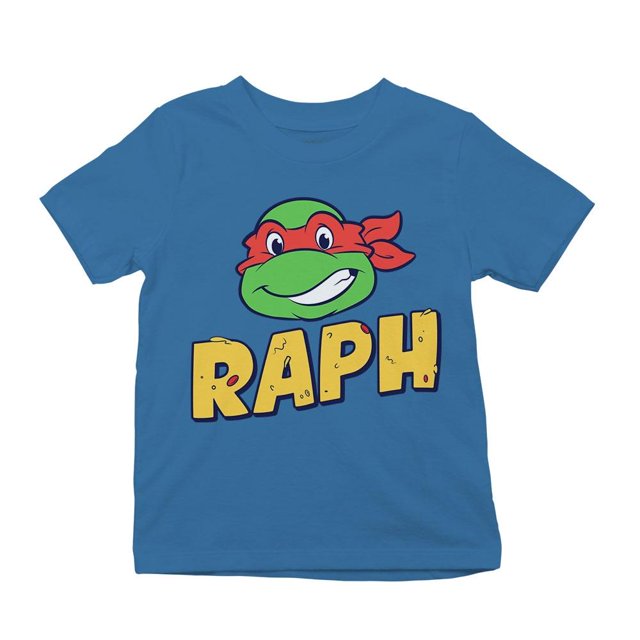 Playera Fan Army Tortugas Ninja Talla 6 Manga Corta con Estampado Rostro Rafael Azul Turquesa, camiseta infantil de algodón con cuello redondo y diseño vibrante del personaje Rafael, ideal para ropa casual y uso diario cómodo.