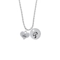 thumbnail image 2 of Delight Jewelry Silvertone I Base Heart Silvertone Script Initial Disc - P - Charm Necklace, 20"+3", 2 of 4
