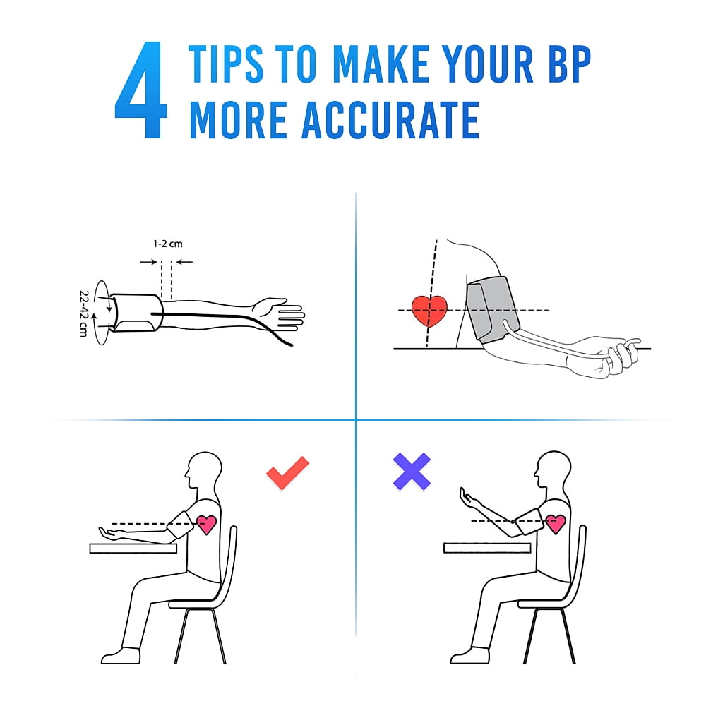 Tovendor Upper Arm Blood Pressure Monitor, Home Use Automatic BP Cuff Machine with Adjustable 8.7 inch-16.5 inch Cuff, LCD Large Display, 2 Users 180