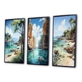 thumbnail image 3 of Designart "Coastal Breeze Thai Tree" Nautical & Beach Framed Wall Art Set Of 3 - Teal Thailand Frame Gallery Wall Set For Home Decor, 3 of 7