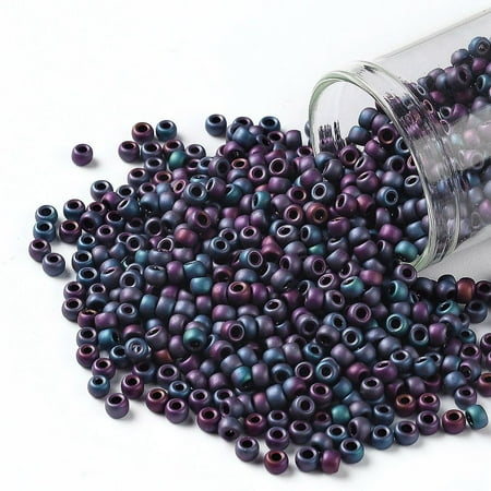 10 g TOHO Round Seed Beads Japanese Seed Beads (705) Matte color Frost Iris Blue 8/0 3mm Hole: 1mm 222pcs/10g