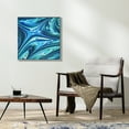 thumbnail image 5 of "Ocean Waves II" Crystallus Epoxy Coated Wrapped Framed Glossy Blue Canvas Wall Art with Heavy Acrylic Crystal Shards Embellishments, 5 of 10