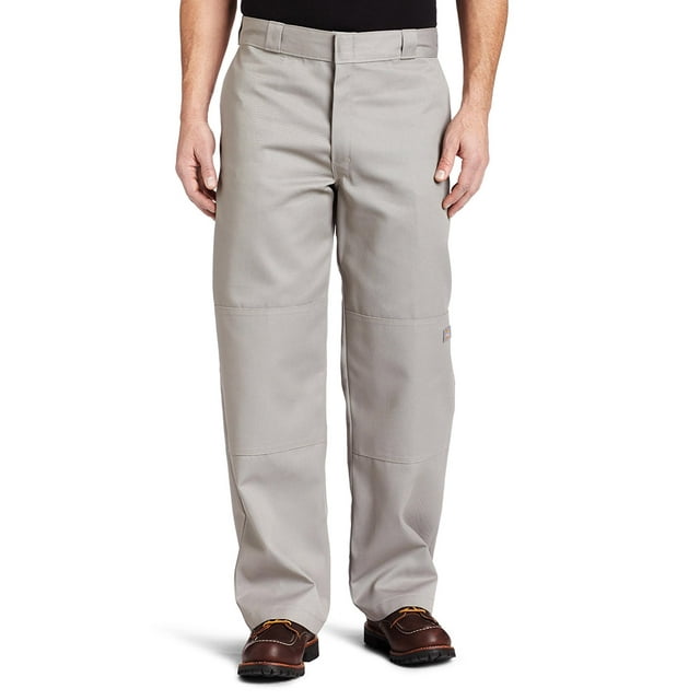 Dickies Mens Loose Fit Double-Knee Work Pant, 30W x 30L, Silver