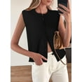 thumbnail image 2 of Sweater Vest Women 2025 Spring Summer Casual - Knit Sleeveless Button Down Tank Tops Trendy Clothes Black L, 2 of 7