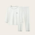 thumbnail image 2 of Riecok Boys Girls Thermal Underwear Sets Long Sleeve Solid Color Pullover Tops and Long Pants Fall Warm Sleepwear Sets, 2 of 3