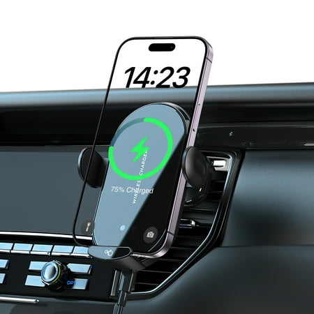Wireless Car Charger, 15W Fast Wireless Charging Phone Mount for Car, Auto Clamping Air Vent Car Phone Holder for iPhone 14/13/12/11/X, Samsung Galaxy S22/S20/S10/S9/Note20/10/9, etc