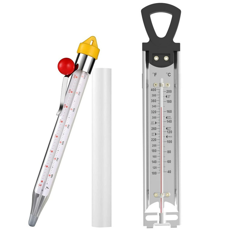 Lochimu 2 Pcs Candy Thermometer with Pot Clip Classic Glass Candy  Thermometer Stainless Steel Candy Thermometer with Hanging Ring Handle Deep  Fry Thermometer for Food Sugar Syrup Jam Jelly Oil 