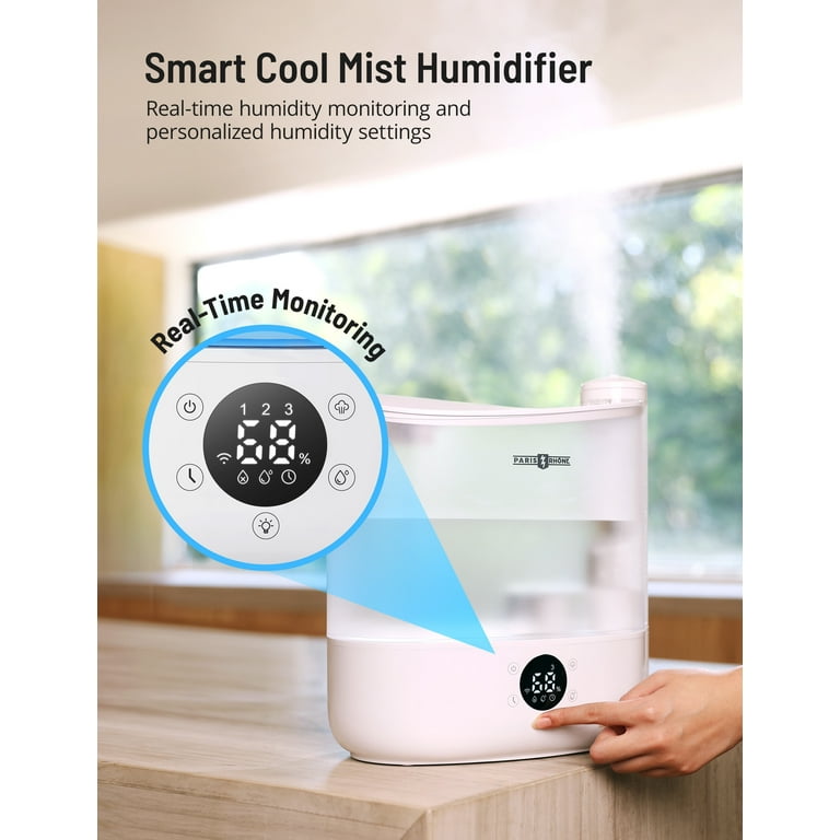 6L Smart Top Fill Humidifier for Bedroom Large Room, Cool Mist