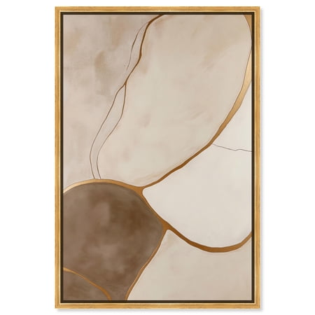 Taupe Terrain I Canvas Elegant Abstract Art by Art Remedy Gold Frame 24 x 36