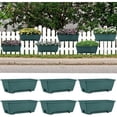 thumbnail image 3 of 6 Pack Railing Planter Box for Balcony Fences Garden,16.9 Inch Deck Railing Planter Boxes for Plants, Rectangular Hanging Window Boxes Planters, Green, 3 of 8