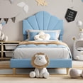 thumbnail image 2 of Blue tamaño individual size marco de cama para boys y girls, wood slat support, stable metal frame, easy to assemble, 2 of 7
