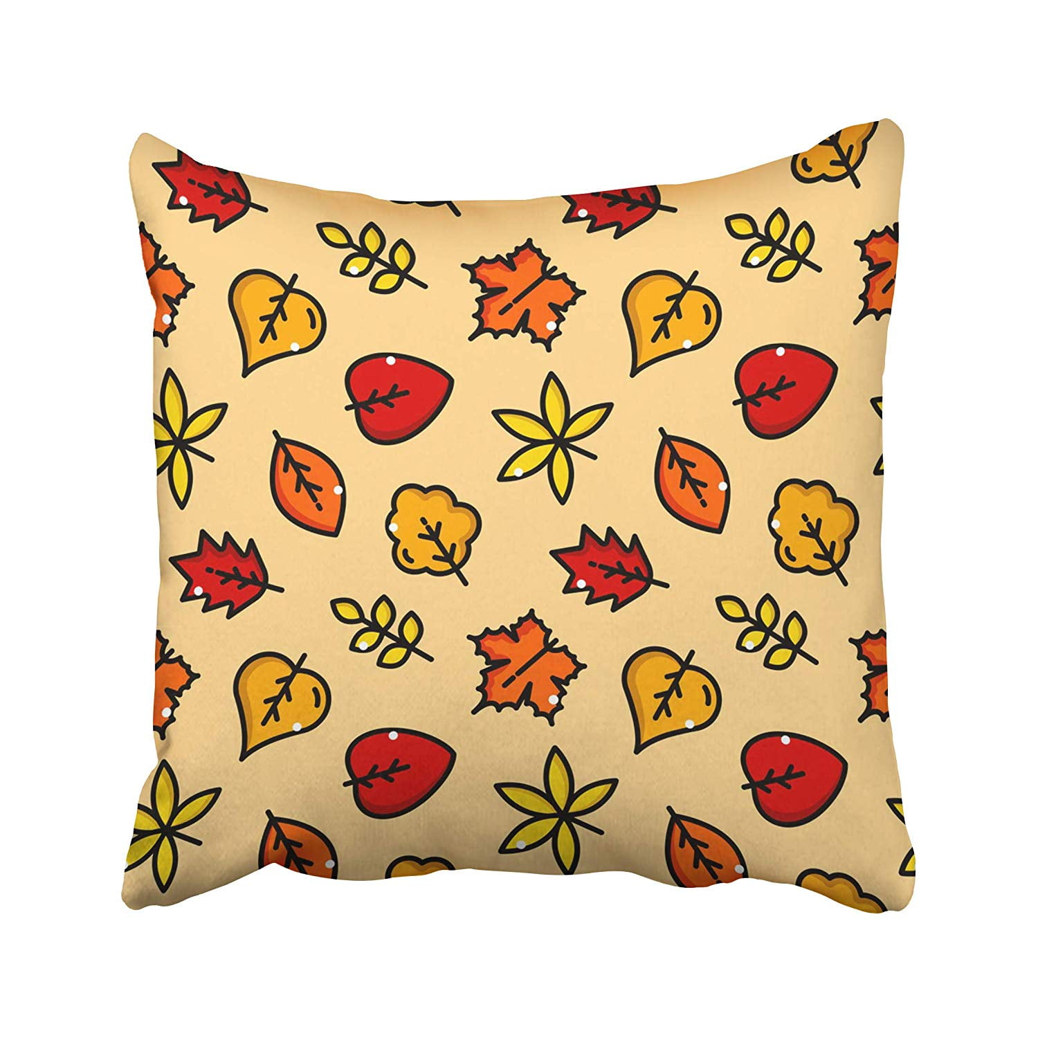 CMFUN Colorful Leaf Autumn Leaves with in Line Style Fall Green