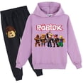thumbnail image 1 of ROBLOX Sports Hoodie Cartoon Spring And Autumn Print Fashion Hoodie Bundle Leg Pants Set, 1 of 3