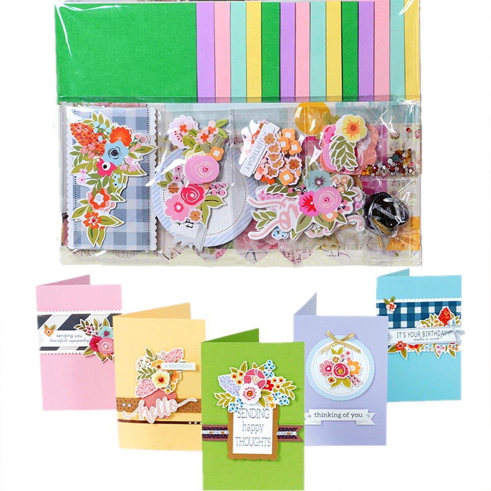 Children Handmade DIY Paper Greeting Card Making Material Set (15 Cards