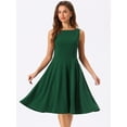 thumbnail image 4 of DARING DIVA Women's Boat Neck High Waisted Sleeveless Work Dresses XL Dark Green, 4 of 6