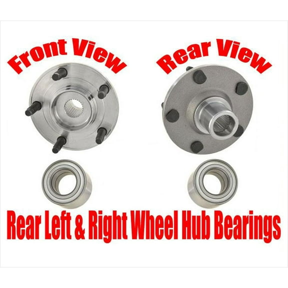 (2) REAR Wheel Bearing With Hub Kits for 4 Wheel Drive 01-12 Ford Escape