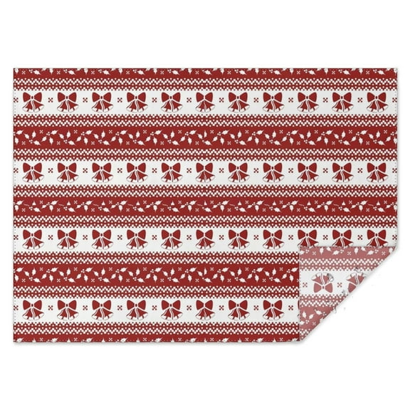 Red Christmas Knitted Pattern Rectangle Tablecloth 60"x84",Waterproof Polyester Rectangle Table Cloth, Wipeable Spillproof Polyester Tablecloth for Dining, Camping, Indoor and Outdoor