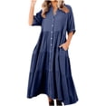 thumbnail image 1 of Gspmoly Robes pour Femmes, Robe Longue d'Été Décontractée pour Femmes à Col Rond Uni Sans Manches, Robes de Cocktail pour Femmes Offres des Fêtes, 1 of 5
