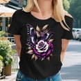 thumbnail image 4 of jowamay Butterfly Tshirt Women Floral Crew Neck Loose Printed T Shirts Casual Basic Tops Short Sleeve for Travel Dating, 4 of 6