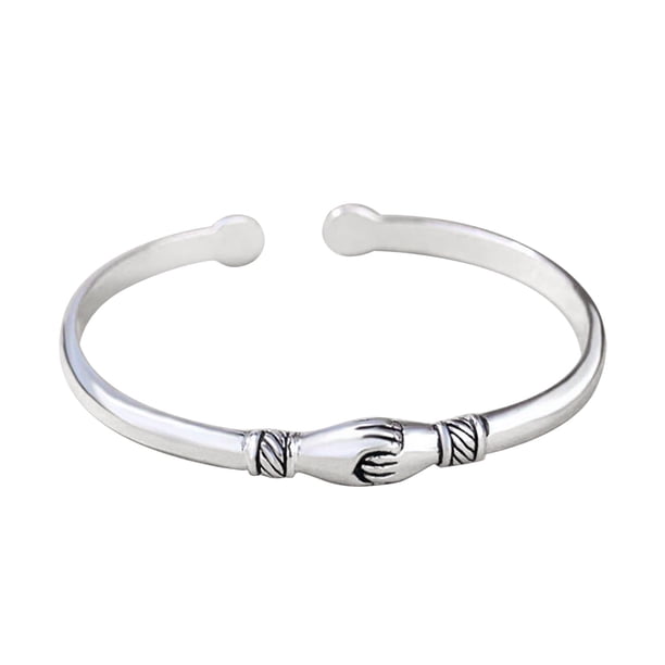 Pulsera de apertura «Forever Handshaking» Vintage Personalidad Brazaletes Pulseras de la amistad
