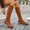 Brown, variant on YOUYEDIAN Boots for Women Hign Top Fashion Block Heel Back Zipper Casual Warm Booties Comfy Fall Winter Outdoor Round Toe Walking Shoes