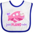 thumbnail image 3 of Inktastic Just Plane Cute Smiling Pink Airplane Boys or Girls Baby Bib, 3 of 4