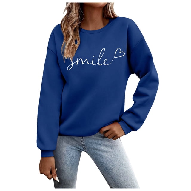 Chandail Femme Automne Superposition Col Rond Chandail Rayé Manches Longues Décontracté Loungewear Chandail Femme Marine m
